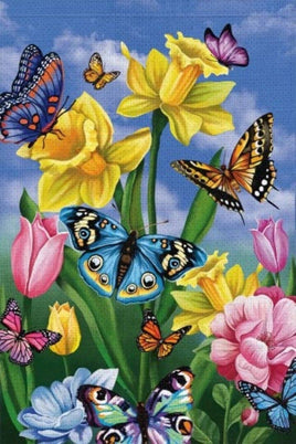 Spring Butterfly Garden Flag