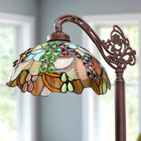 60" Victoria Stained Glass Candlestick Base Floor Lamp