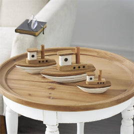 Wood Tug Boat Table Top Decor