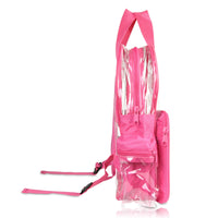Clear Backpack Bookbag Smooth Plastic: Hot Pink