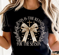 Jesus Is the Reason Christmas T‑Shirt, for Faithful Women: Navy