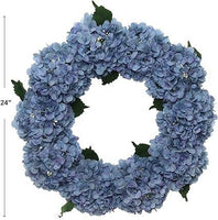 24" Blue Hydrangea Wreath - Stunning Artificial Floral Decor