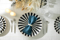Black and White 12.5" Scallop Fine Porcelain Charger Plate