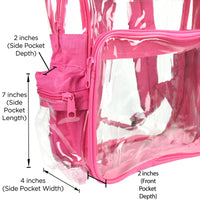Clear Backpack Bookbag Smooth Plastic: Hot Pink