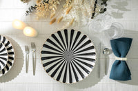 Black and White 12.5" Scallop Fine Porcelain Charger Plate