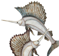 Beige Splendor Sailfish Pair On Stand 19.5X26"