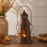 Bronze Metal Jack O Lantern Candle Holder 12x8