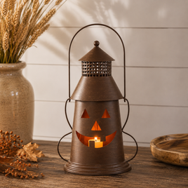 Bronze Metal Jack O Lantern Candle Holder 12x8