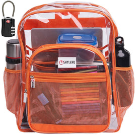 Clear Backpack Bookbag For School XL Various Colors