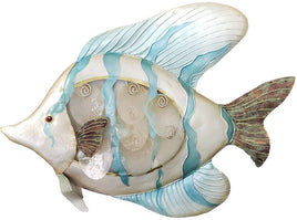 Seaside Tropical Fish Wall Art 18" - Metal & Capiz Art