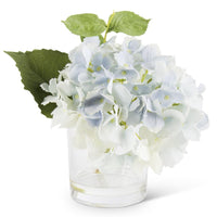 9 Inch Real Touch Hydrangea in Glass Vase