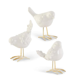 White Porcelain Bird w/Gold Legs