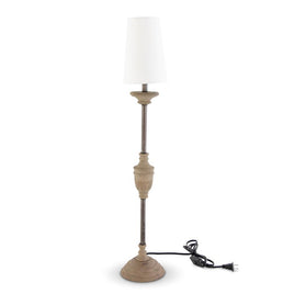 31.5 Inch Light Mango Wood & Metal Buffet Lamp