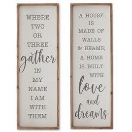 ASSORTED 47.25 INCH WOOD FRAMED LINEN SIGN