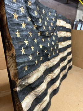 Wood Textured Flag (Black and White)