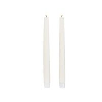 White Taper Flameless Candles Battery Operated Flicker