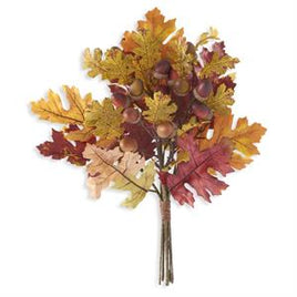 18 Inch Multi Color Fall Oak Leaves Bundl