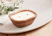 Wood Bowl Candle by Mudpie