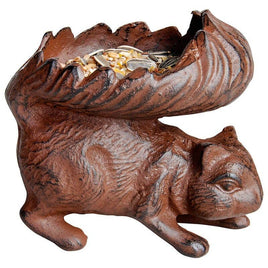 Squirrel Feeder, Cast Iron, Antique Brown