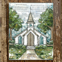 Country Church Canvas Music Lover 11x14