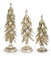 Gold Metal Holly Leaf Trees