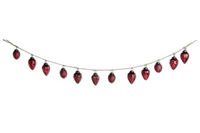 48 INCH MERCURY GLASS ORNAMENT AND TWINE GARLAND