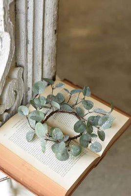 Crisp Air Eucalyptus Candle Ring (w/ frost effect) | 8"