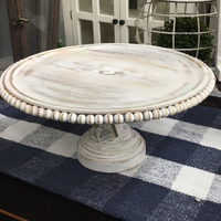 Wood Beaded Cake Stand