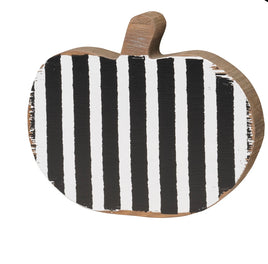 Black and White Striped Pumpkin Cutout