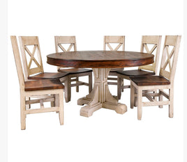 Round Dining Set with 6 Chairs