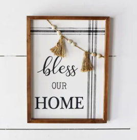 Bless Our Home Beaded Sign