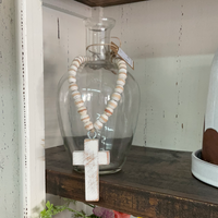 Cross Bud Vase With Beads