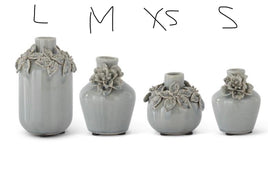 Ceramic Vase with Raised Flowers