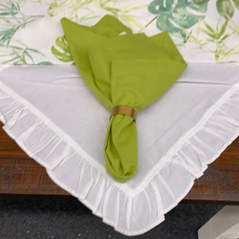 White Ruffled Square Placemat