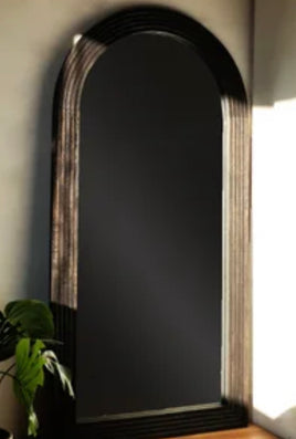 60 inch Black Wood Frame Arch Mirror