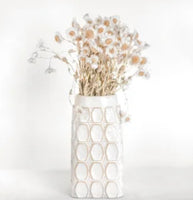 White Artisan Dot Vase