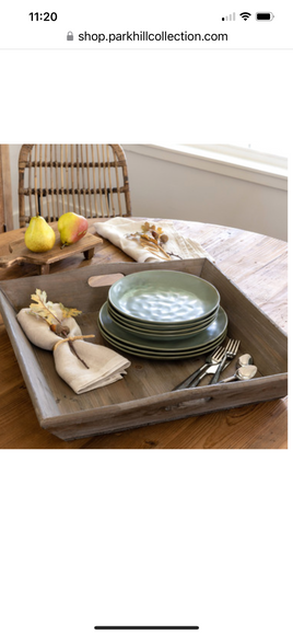 Reclaimed Wood Tray with Handles