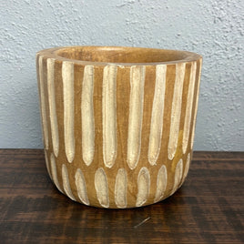 Carved Striped Planter